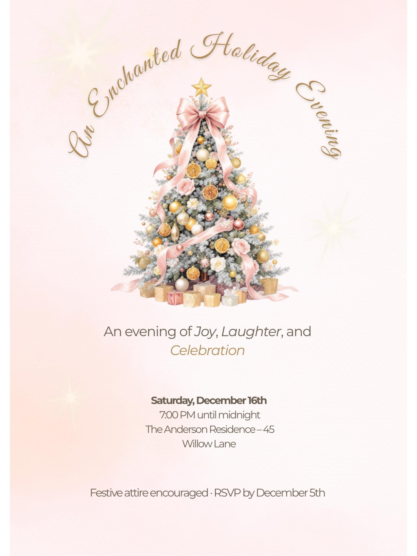 Holiday Party Invitation - Christmas Invite (Editable Canva Instant Download Template) - Printable or Digital Download