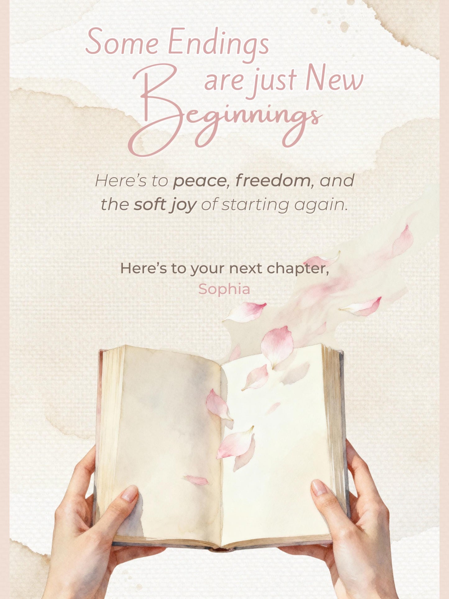 Printable Divorce, Separation, New Beginnings Card (Instant Digital Download Editable Canva Template) Friend Encouragement Well Wishes