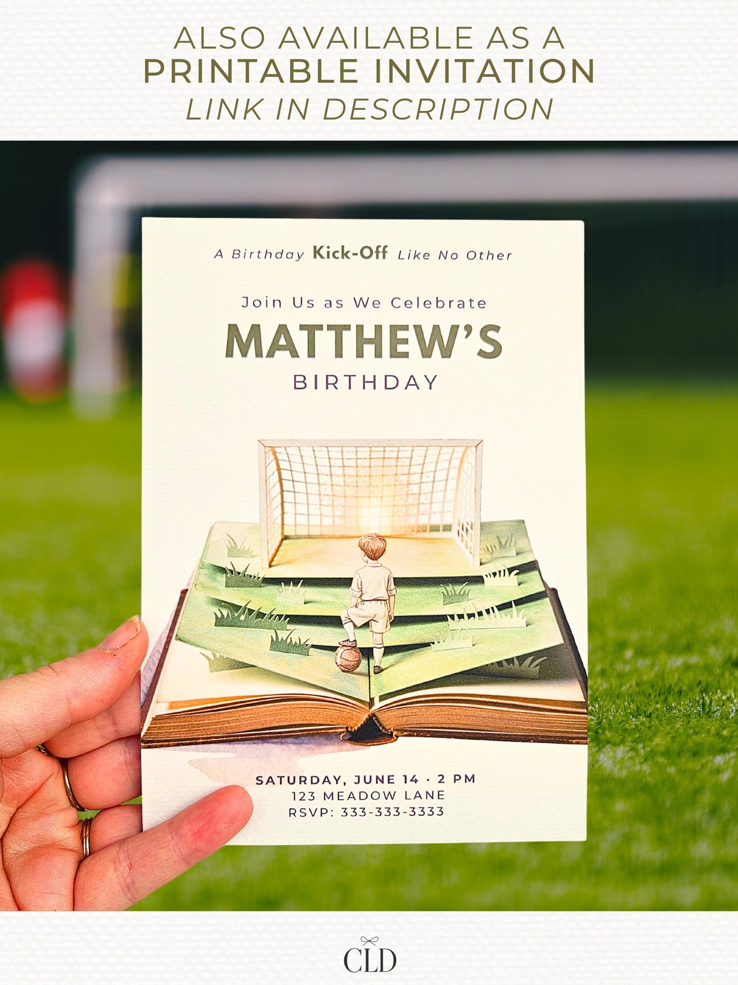 Animated Soccer Birthday Evite - Custom Storybook Football Party Invitation (Digital Instant Download Editable Canva Video Invite for Kids)