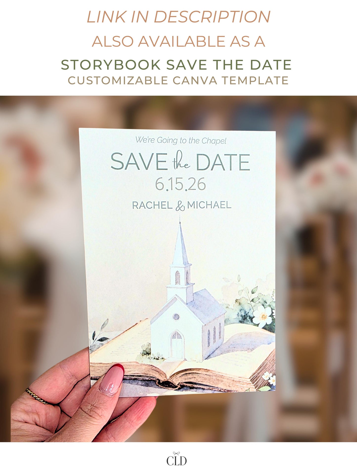 Animated Storybook Save the Date Video - “We’re Going to the Chapel” Digital Wedding Announcement (Editable Canva Template)