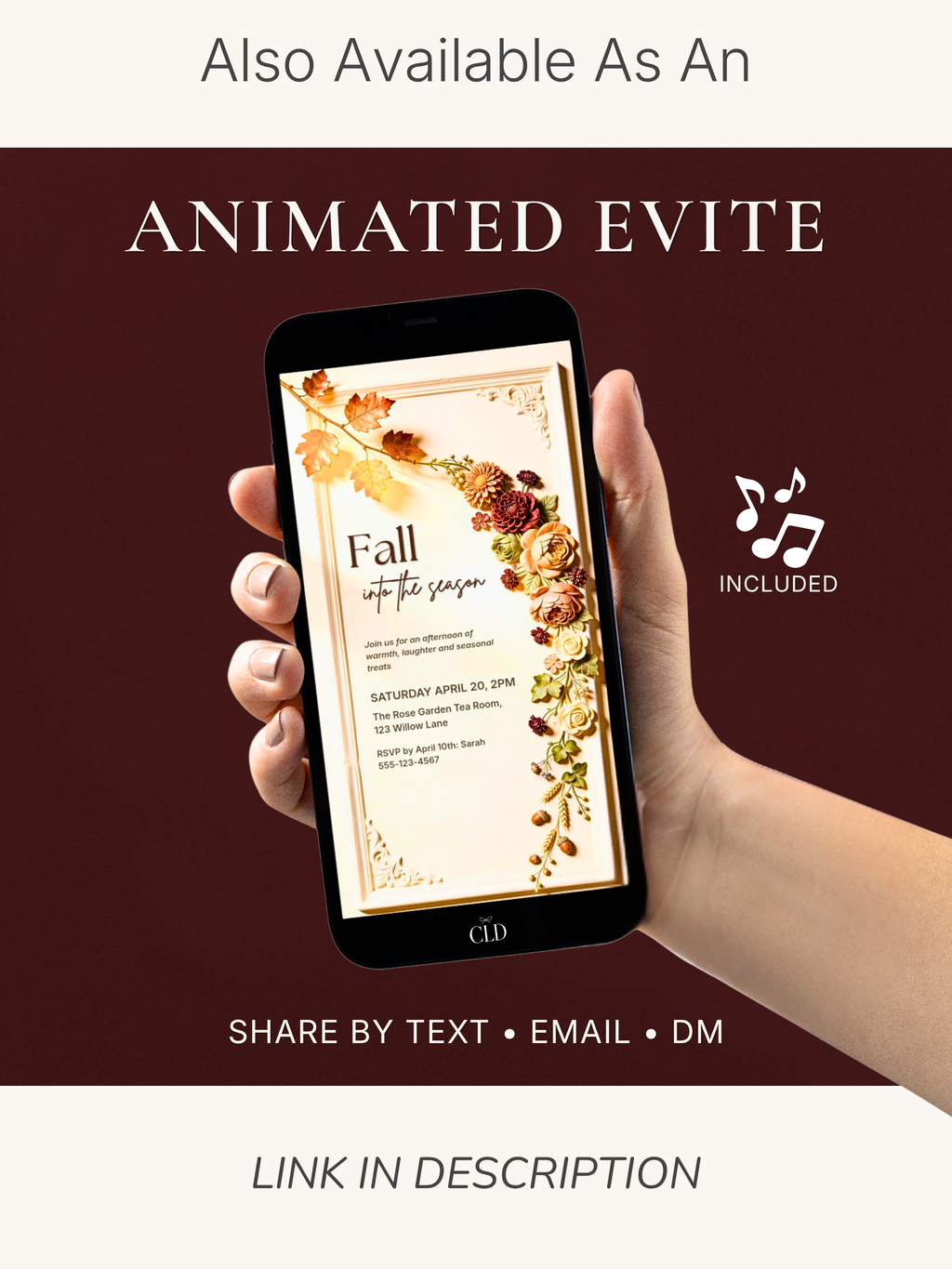Fall Printable Invitation, Autumn Party Invite Template, Friendsgiving Card, Harvest Gathering, Editable Canva 5x7 Digital Download