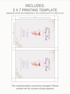 Printable Fairy First Birthday Invitation, Girl 1st Magical Watercolor Party Evite, Editable Canva Template Digital 5x7 Invite