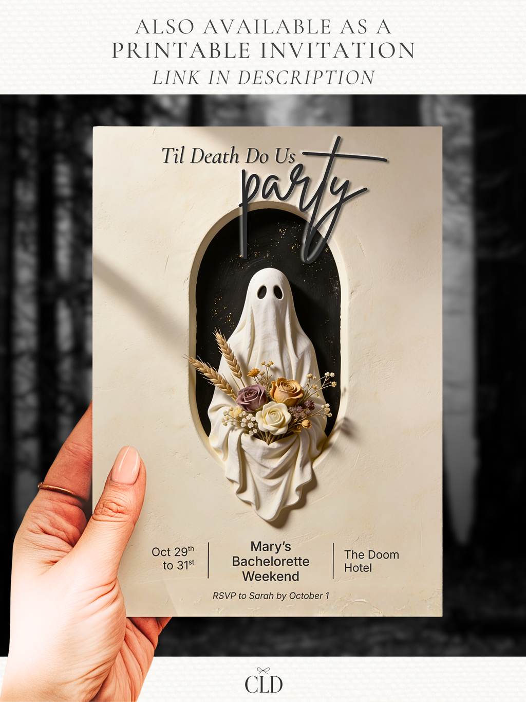 Halloween Bachelorette Animated Evite - Til Death Do Us Party Video Invitation (Editable Canva Template) Spooky Hen Weekend