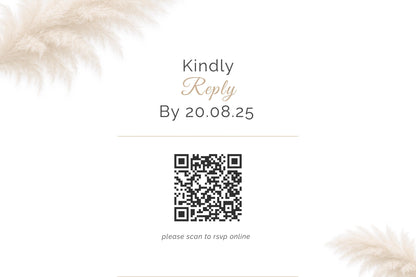 Modern RSVP Card Template – Digital Download - Elegant Wedding Response Card - Printable RSVP with QR Code & Traditional Version