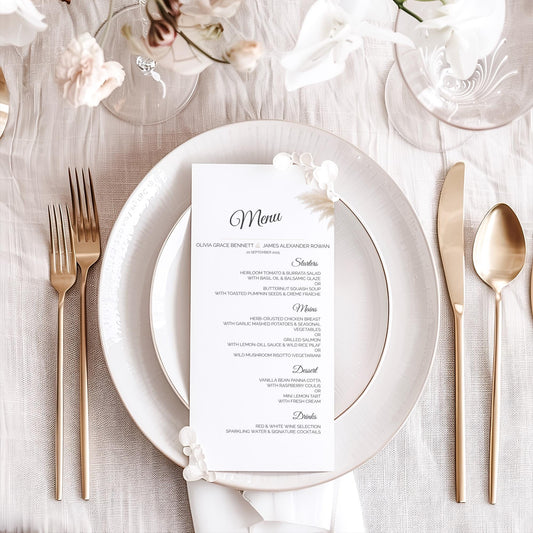 Wedding Menu Template Editable - Pampas Grass Boho Canva Design - Printable Neutral Wedding Dinner Menu - Modern Reception Sign