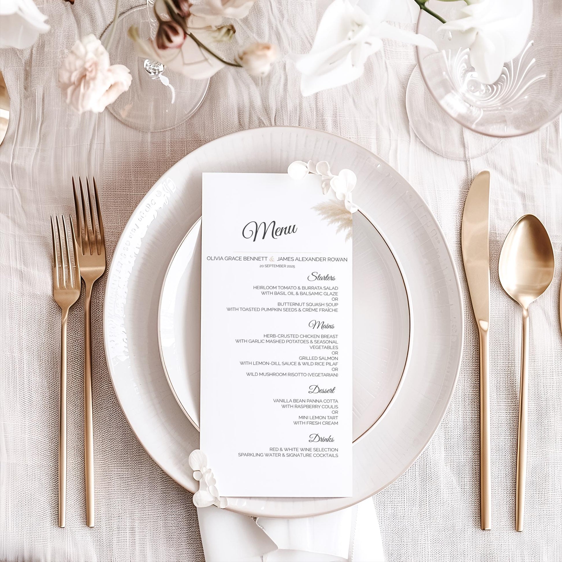 Modern Wedding Invitation Suite Canva Template – Minimalist Editable Bundle - RSVP, Menu, Welcome Sign, Seating Chart