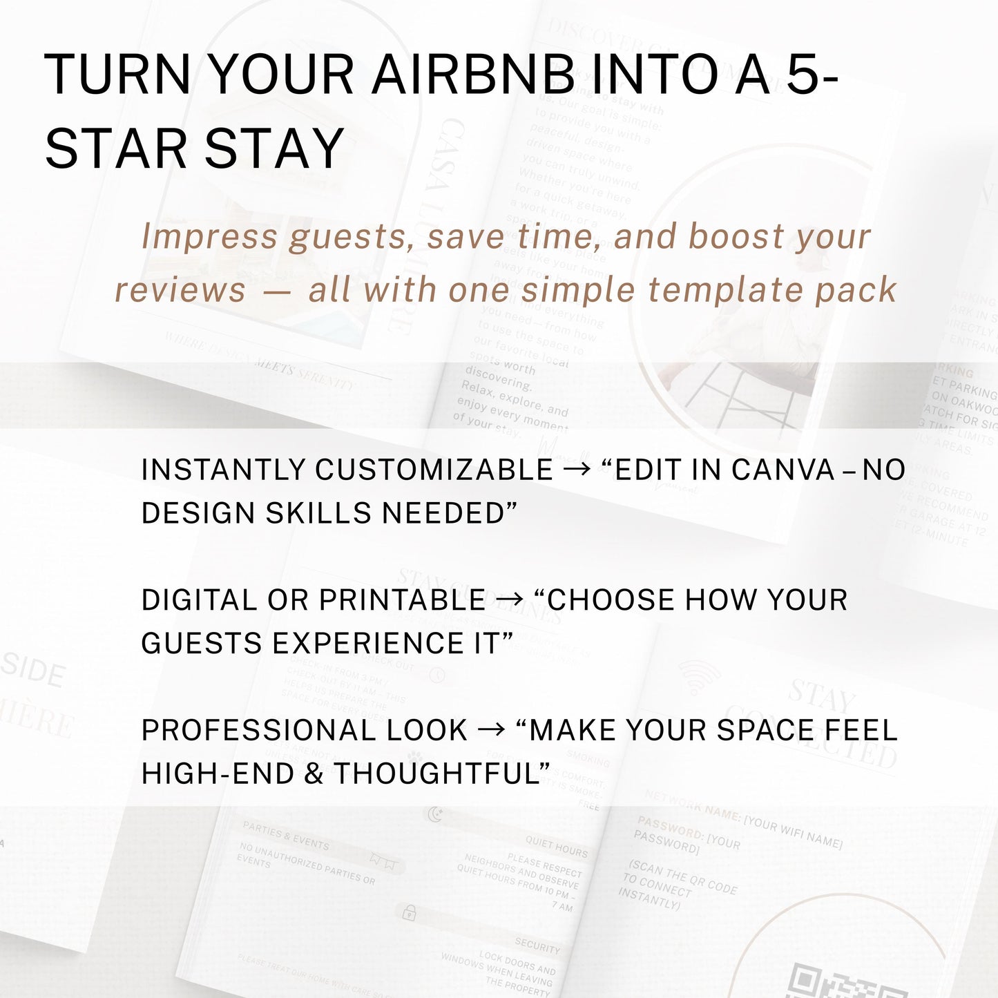 Airbnb Host Template Design Guide Book Creation Tool Digital Welcome Book Page Layout Design Template Canva Guide House Rule Printables