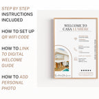 Vacation Rental Template Host Guide Digital Download Property Information Display Sign Welcome Guest Wifi Access Code Display Rental Details