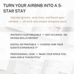 Vacation Rental Template Host Guide Digital Download Property Information Display Sign Welcome Guest Wifi Access Code Display Rental Details