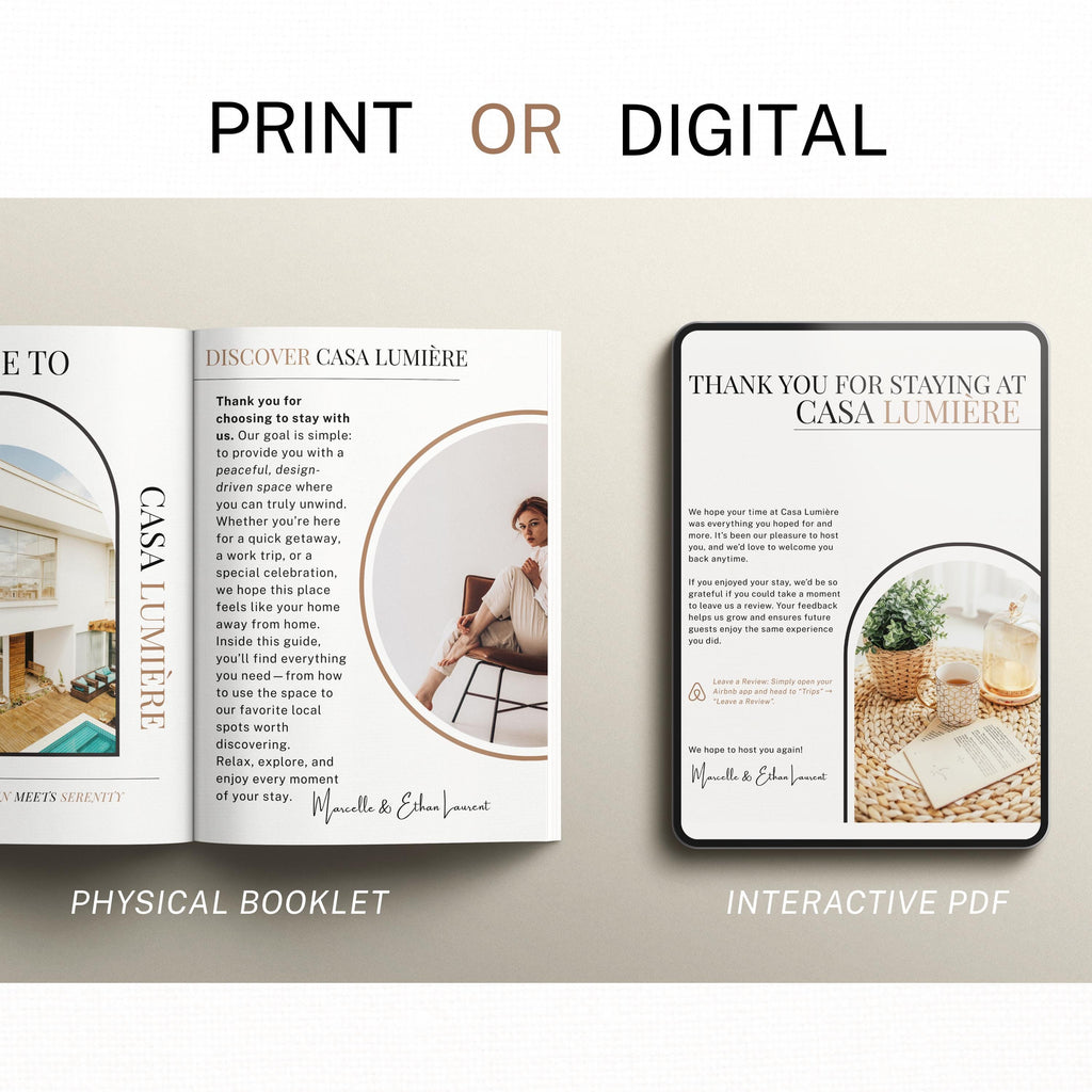 Airbnb Welcome Book Template: Vacation Rental Host Guide, Editable Canva (Instant Digital & Printable Host Binder)