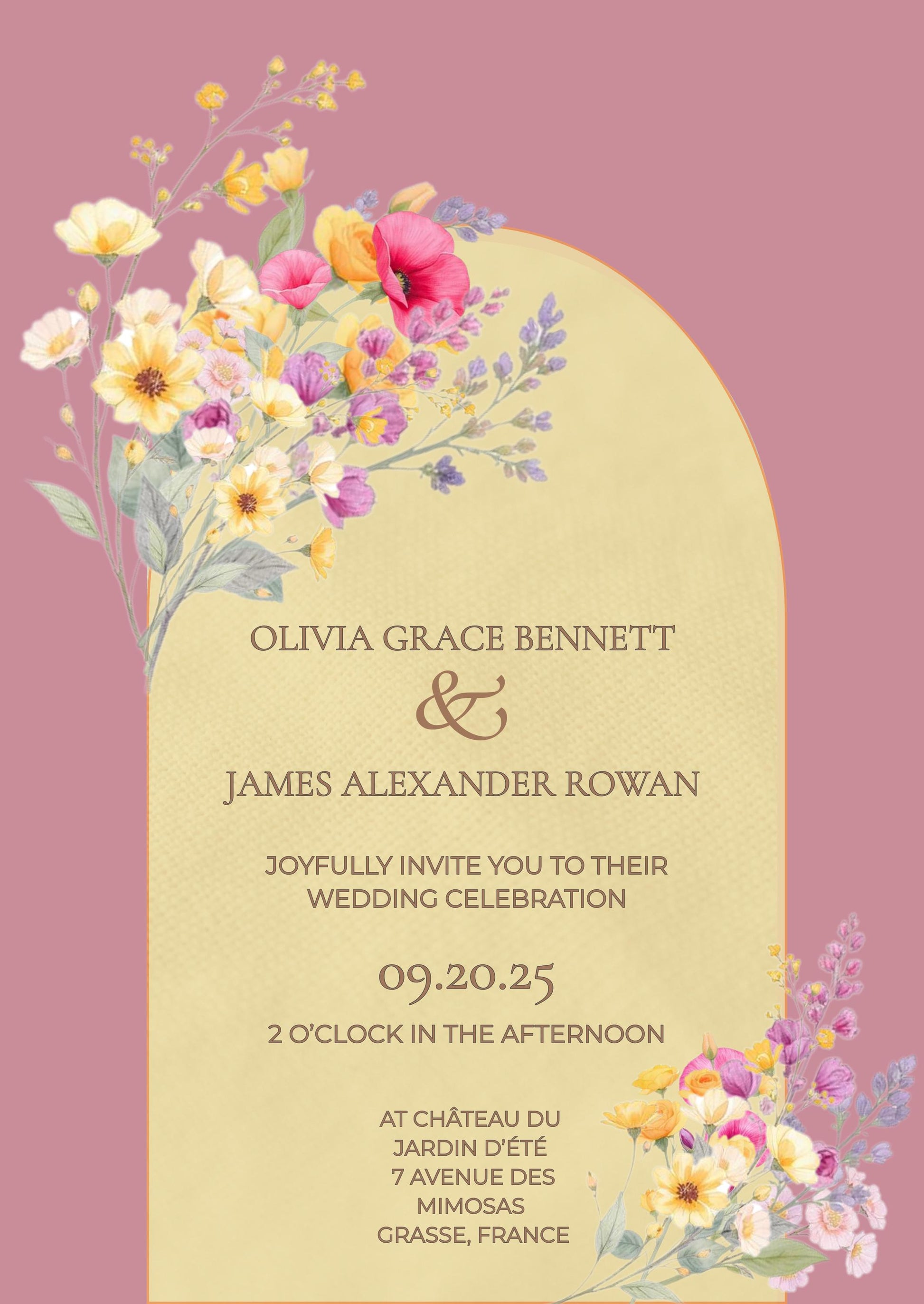 Digital Wedding Invitation Template Design Floral Watercolor Garden Wedding Ceremony Template Editable Canva Custom Invitation Romantic