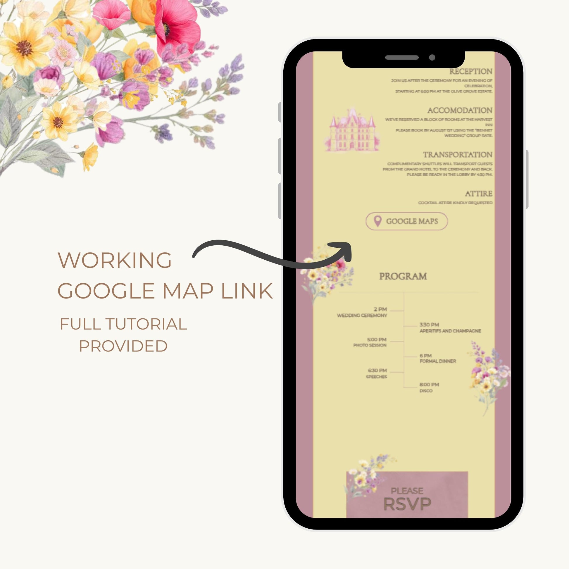 Digital Wedding Website Template Design Floral Pattern Wedding Invitation Canva Template Bride Portal Wedding Planning Destination Wedding