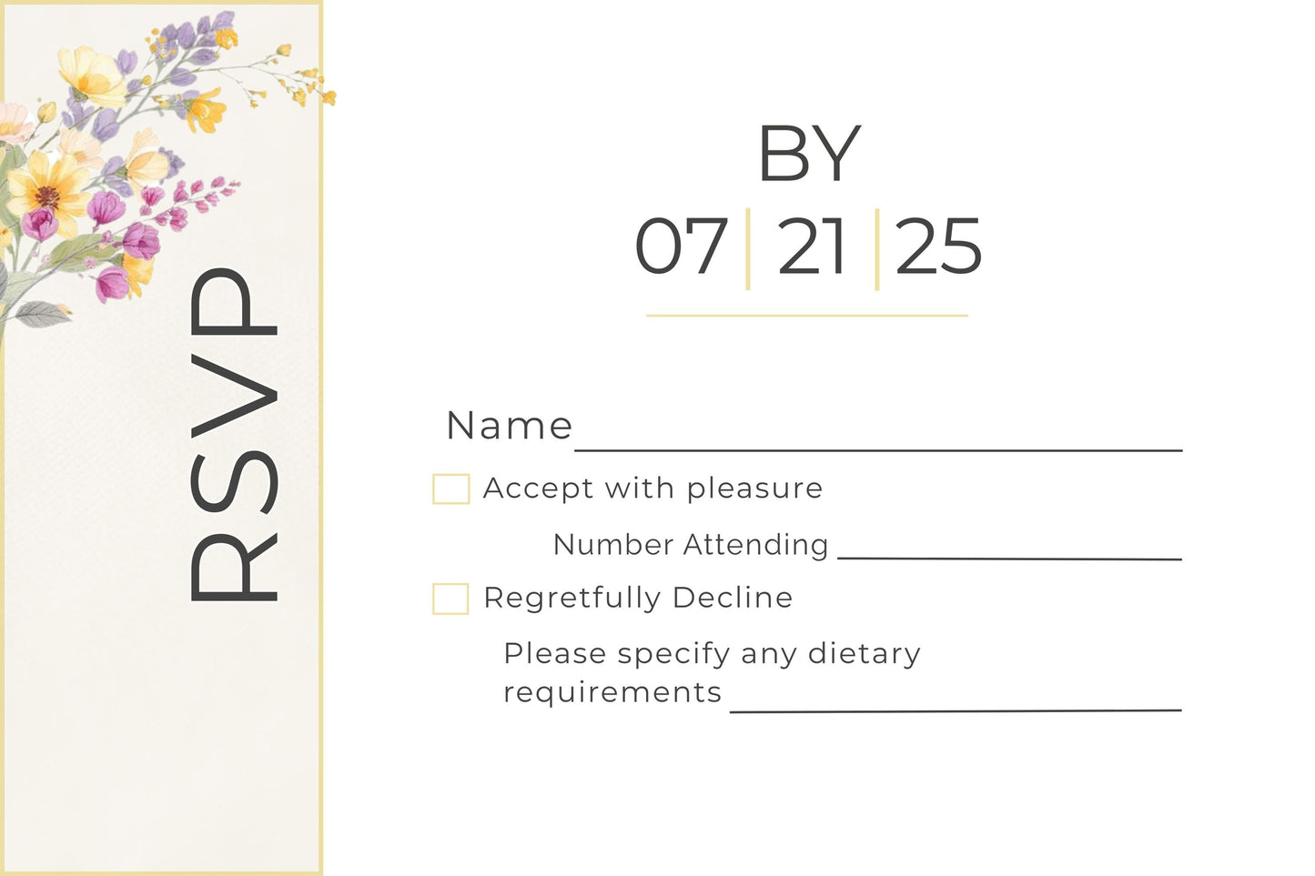 Wedding RSVP Template Digital Download Wedding Invitation Design Template Floral Design Wedding Stationery Pink Flower Card Responses