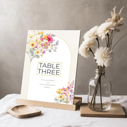 Wedding Table Number Display Template Design Download Digital File Format Canva Floral Design Wedding Decoration Table Setup Romantic Set