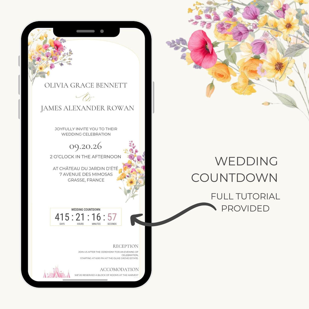 Wedding Website Template Digital Download Floral Design Wedding Website RSVP Form Wedding Timeline Planner Destination Wedding Invitation