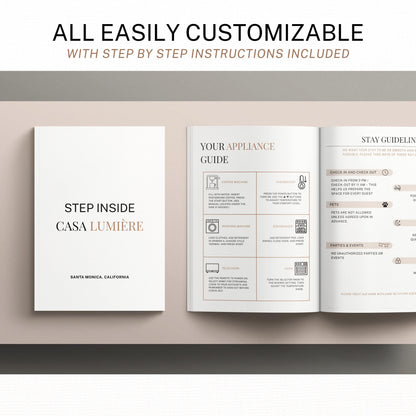 Airbnb Host Template Design Guide Book Creation Tool Digital Welcome Book Page Layout Design Template Canva Guide House Rule Printables