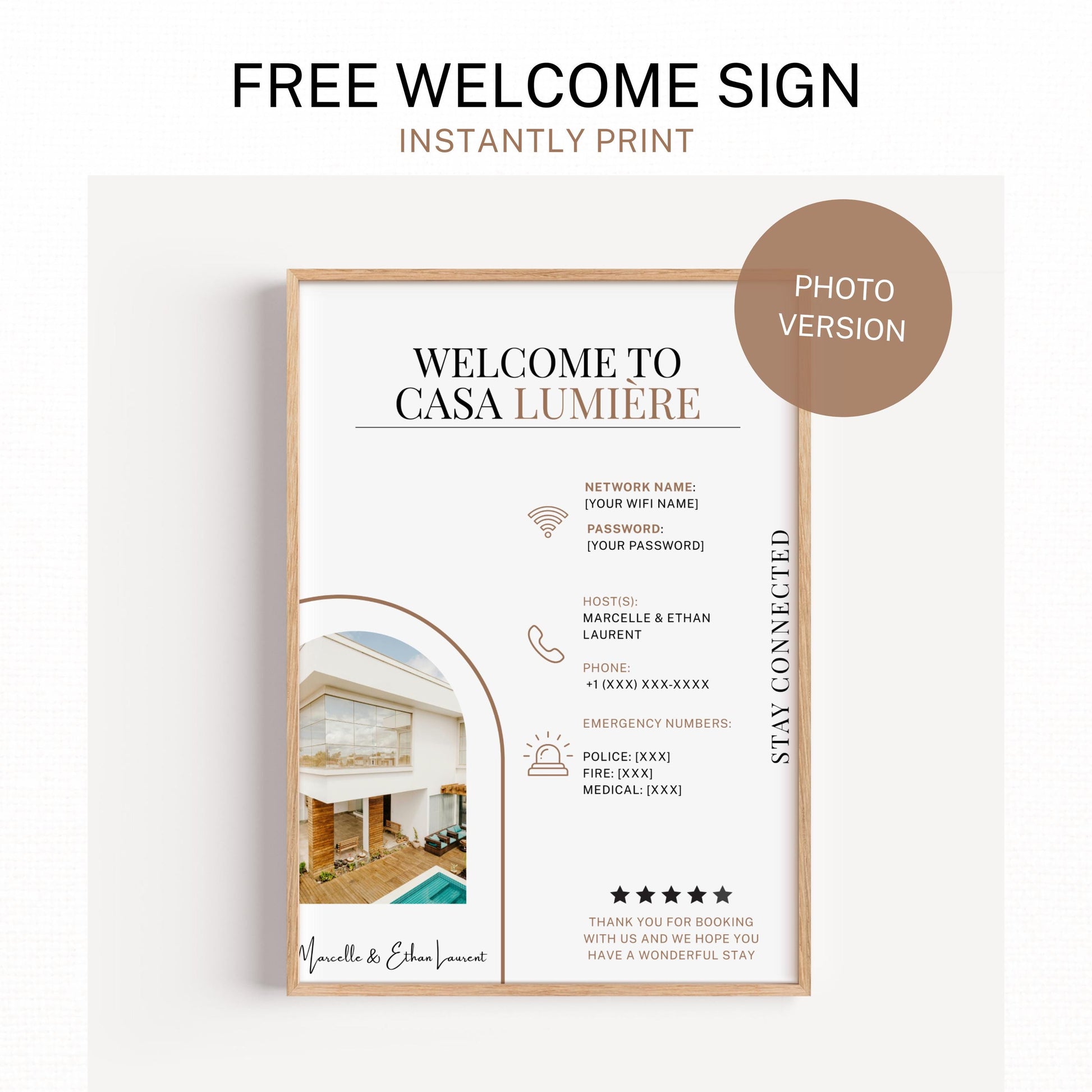 Airbnb Welcome Book Template: Vacation Rental Host Guide, Editable Canva (Instant Digital & Printable Host Binder)