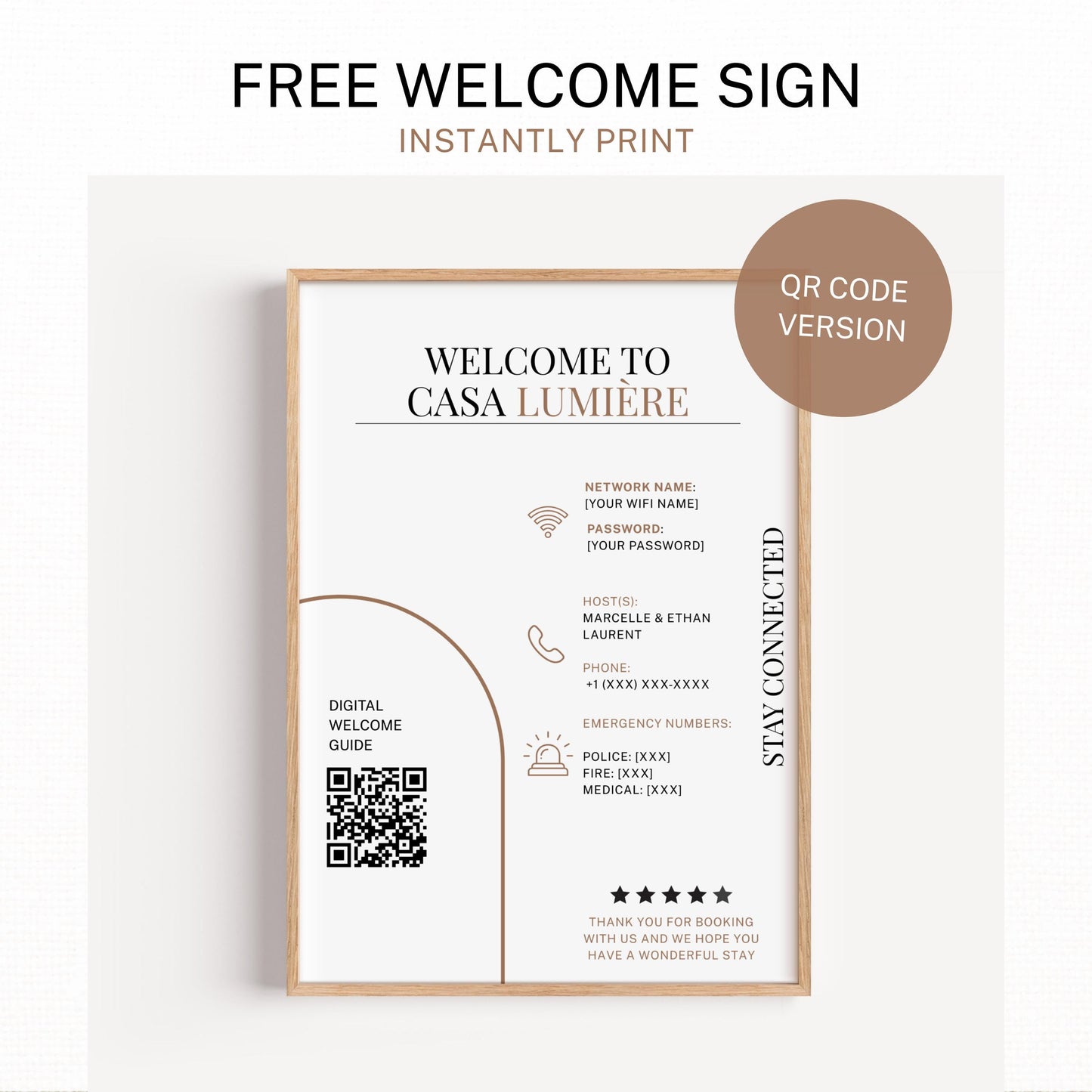 Airbnb Welcome Book Template: Vacation Rental Host Guide, Editable Canva (Instant Digital & Printable Host Binder)