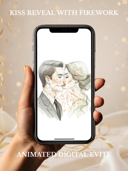 New Year’s Eve Invitation, Animated Digital Evite, Elegant Gold Champagne Party Invite,Editable Canva Template, Bring in the Bells Midnight