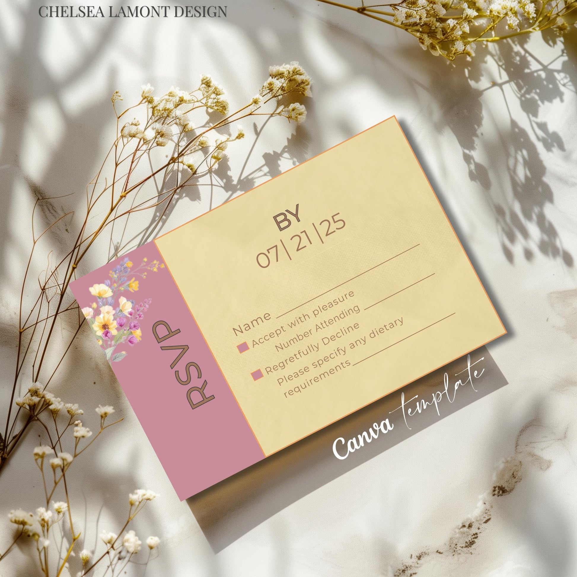 Digital Wedding Template Purple Floral Design Custom RSVP Card Elegant Wedding Stationery Response Collection Beautiful Watercolor Elements Premium Quality Template Wedding Planning Essential Guest Management System Modern Design Elements