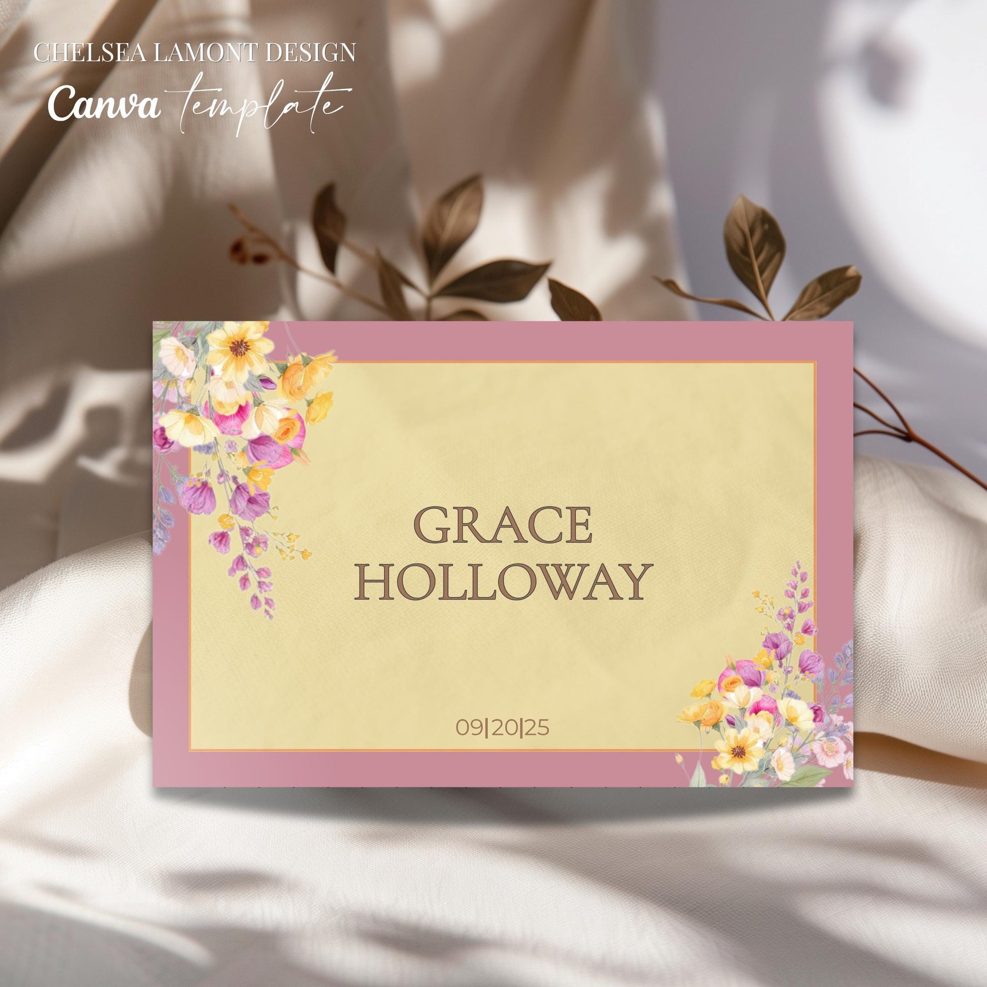 Digital Wedding Template Watercolor Design Collection Place Setting Cards Elegant Table Display Custom Name Tags Beautiful Floral Pattern Reception Planning Essential Professional Format Easy Customization Options Event Organization