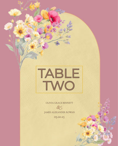 Wedding Table Number Display Template Design Download Digital File Format Canva Floral Design Wedding Decoration Table Setup Romantic Set
