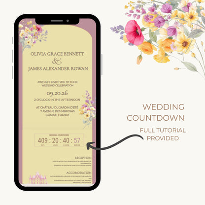 Digital Wedding Website Template Design Floral Pattern Wedding Invitation Canva Template Bride Portal Wedding Planning Destination Wedding