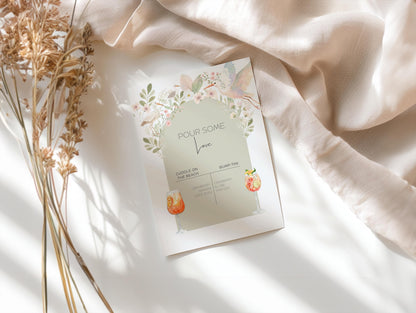 Baby Shower Menu Design Template Digital Download Drink Sign for Party Drink Station Bar Decor Floral Design Canva Template Editable File