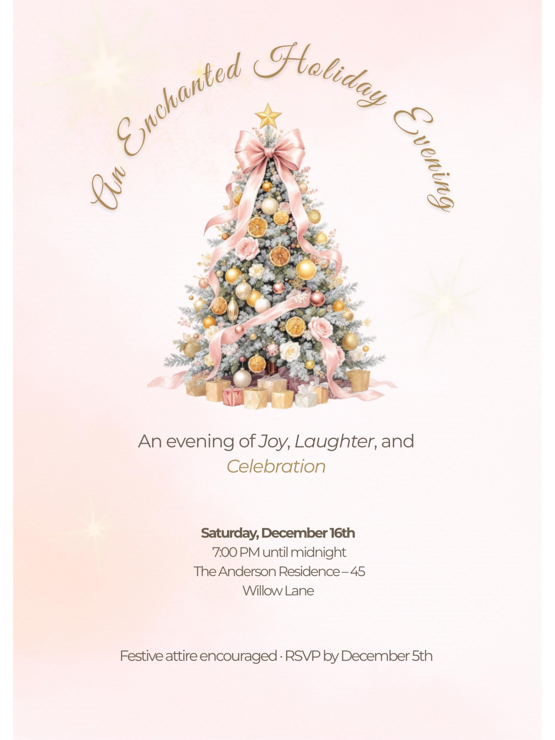 Holiday Party Invitation - Christmas Invite (Editable Canva Instant Download Template) - Printable or Digital Download