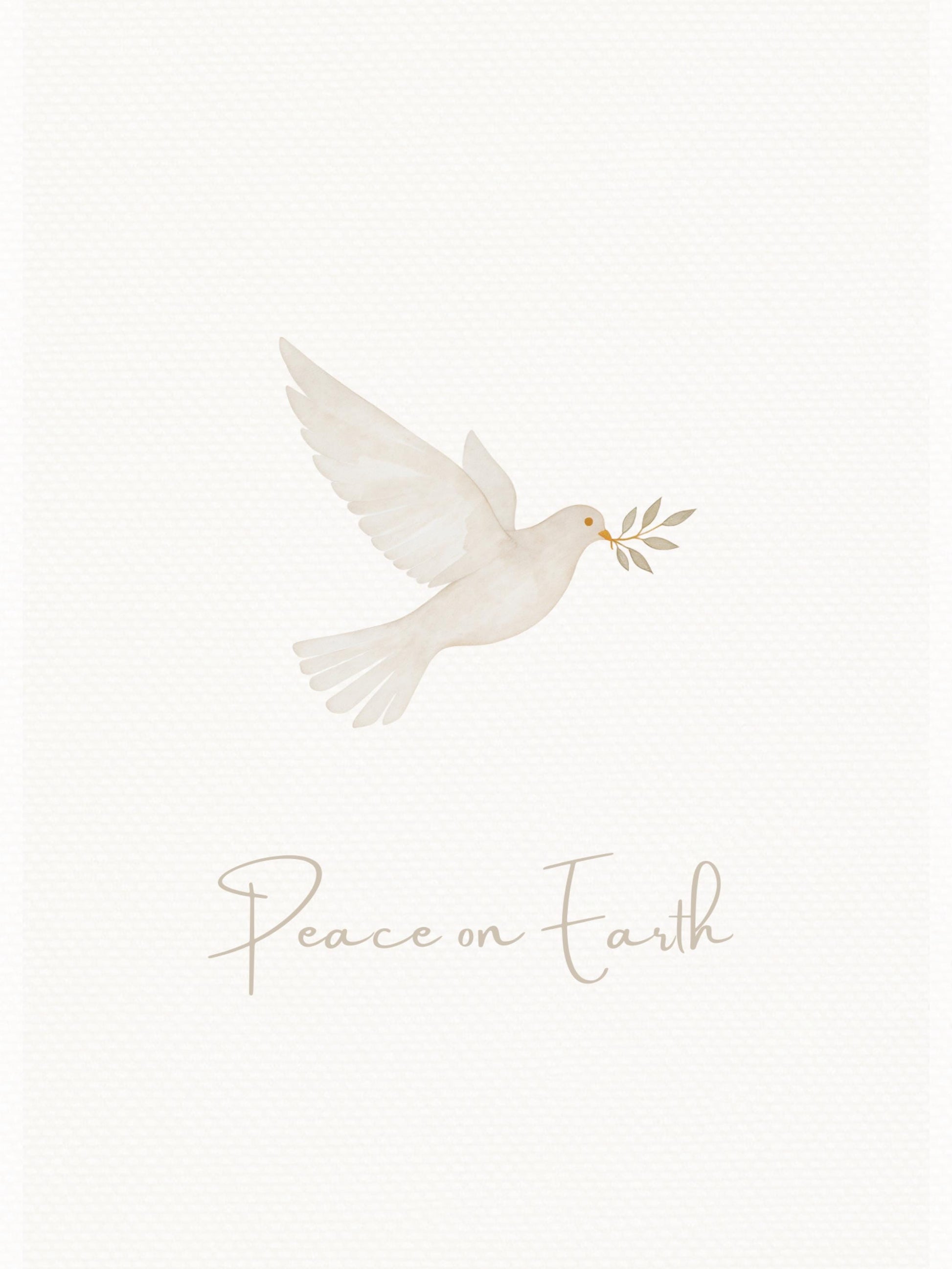 Editable Christmas Card with Newsletter - Christian Peace on Earth Dove Canva Template, Printable or Digital Holiday Greeting