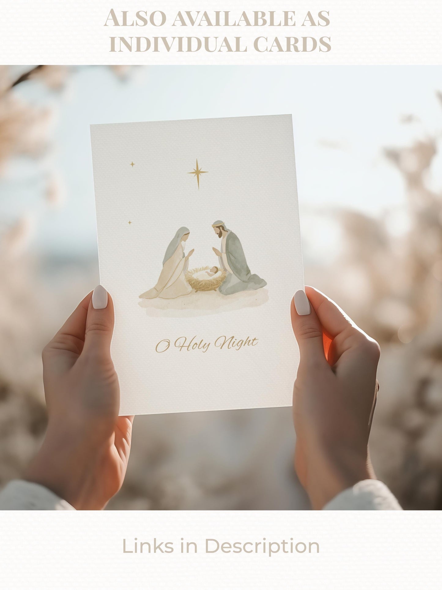 Christmas Card Bundle with Newsletter - 6 Editable Canva Templates, Printable or Digital Holiday Cards with Family Photo Update