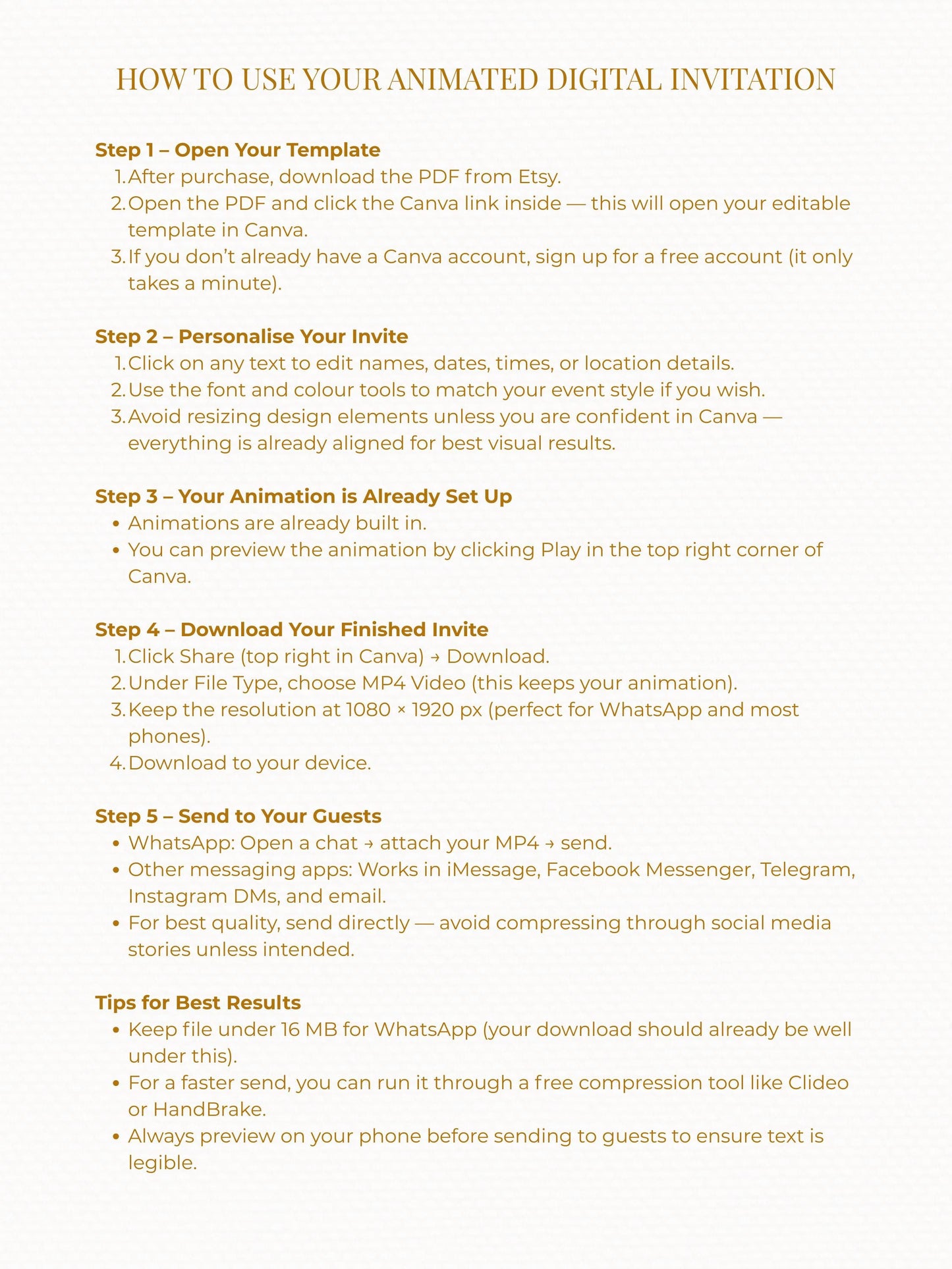 Merry Christmas Animated Digital Card with Family Newsletter (Customizable Canva Template) Musical Holiday Evite for WhatsApp & Messaging