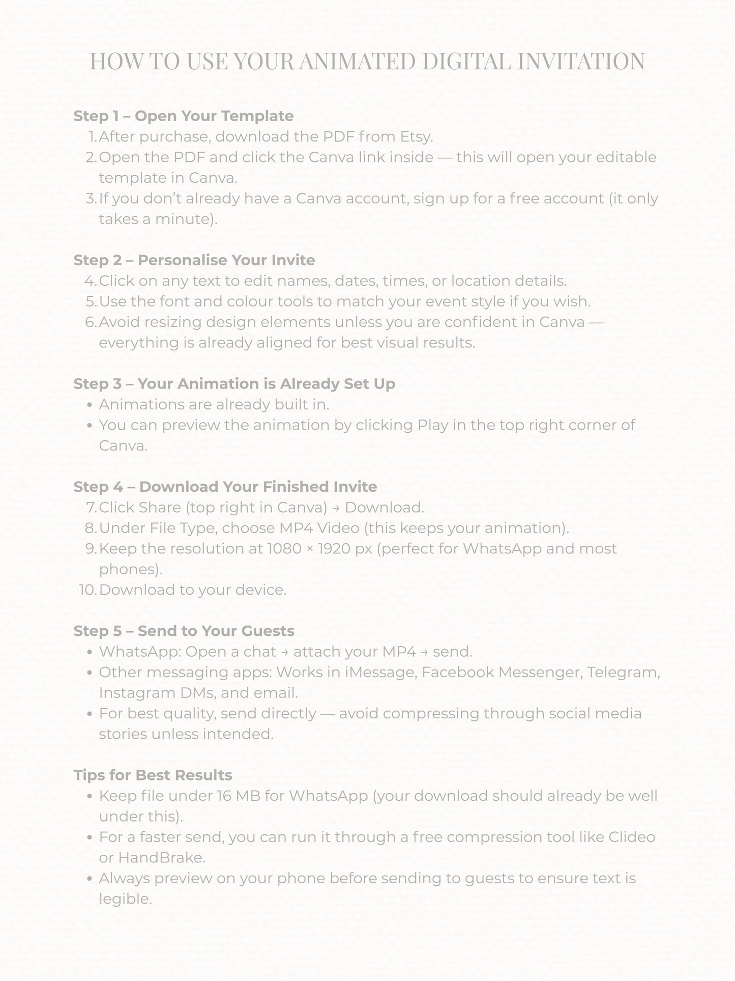 Peace on Earth Digital Christmas Card With Animated Gift Reveal & Family Newsletter - Dove Olive Branch Digital Holiday (Canva Template)