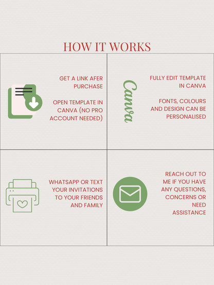 Animated Christmas Evite - Fun Reindeer Holiday Party Digital Invitation with Envelope Opening Festive Music Instant Download Canva Template