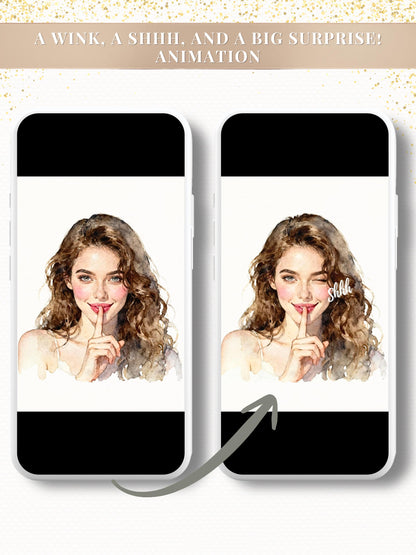 Animated Surprise Party Invitation - Modern Playful Custom Digital Evite (Instant Download Editable Canva Template), Secret Birthday Invite