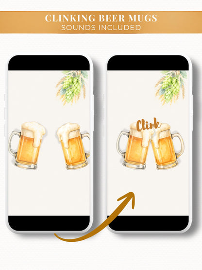 Animated Oktoberfest Party Invitation Template, Beer Steins Digital Evite (Canva Template, Instant Download)