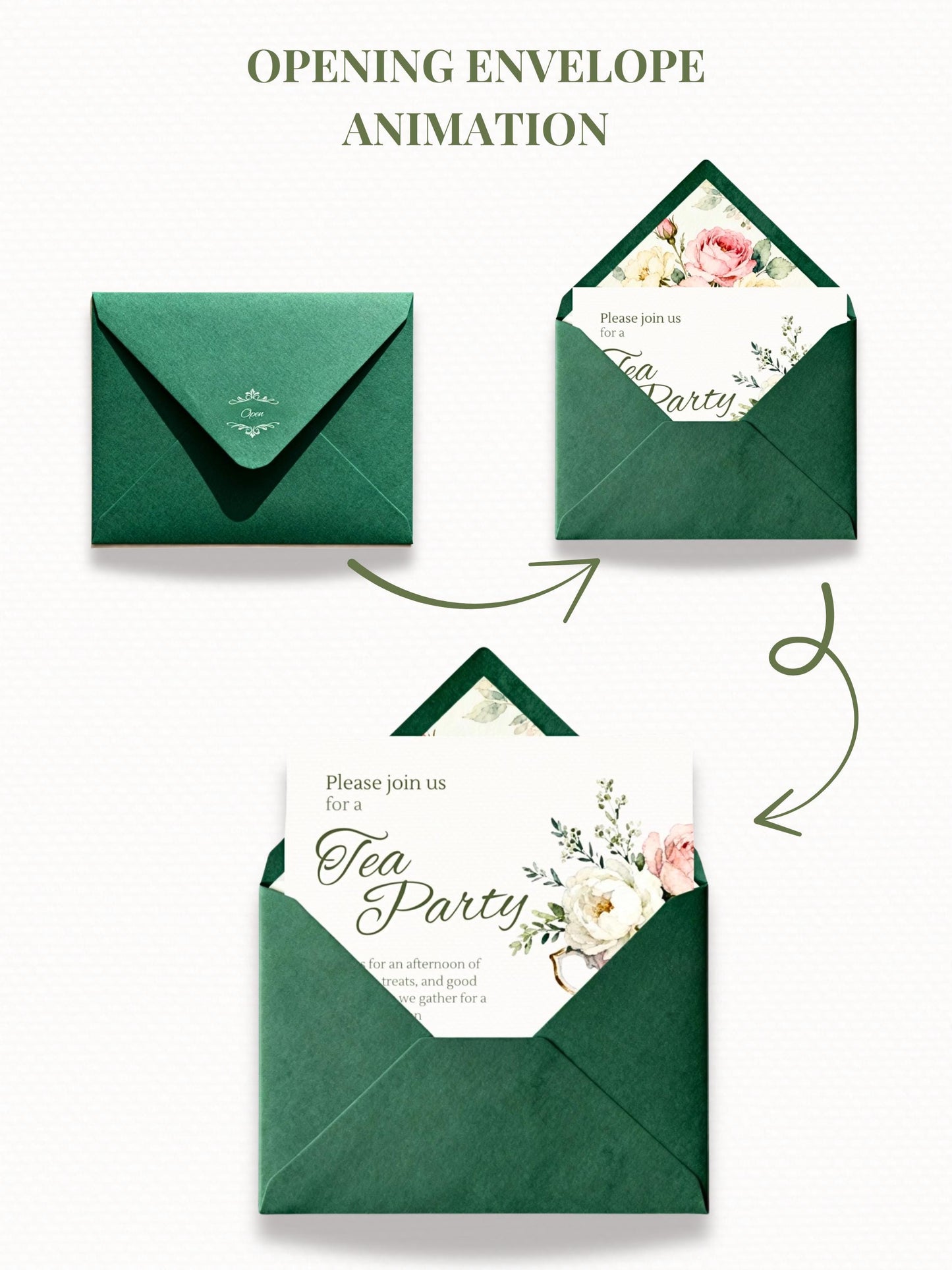 Animated Tea Party Invitation, Digital Evite (Instant Download Customizable Canva Template) Send via WhatsApp or iMessage: Birthday, Garden