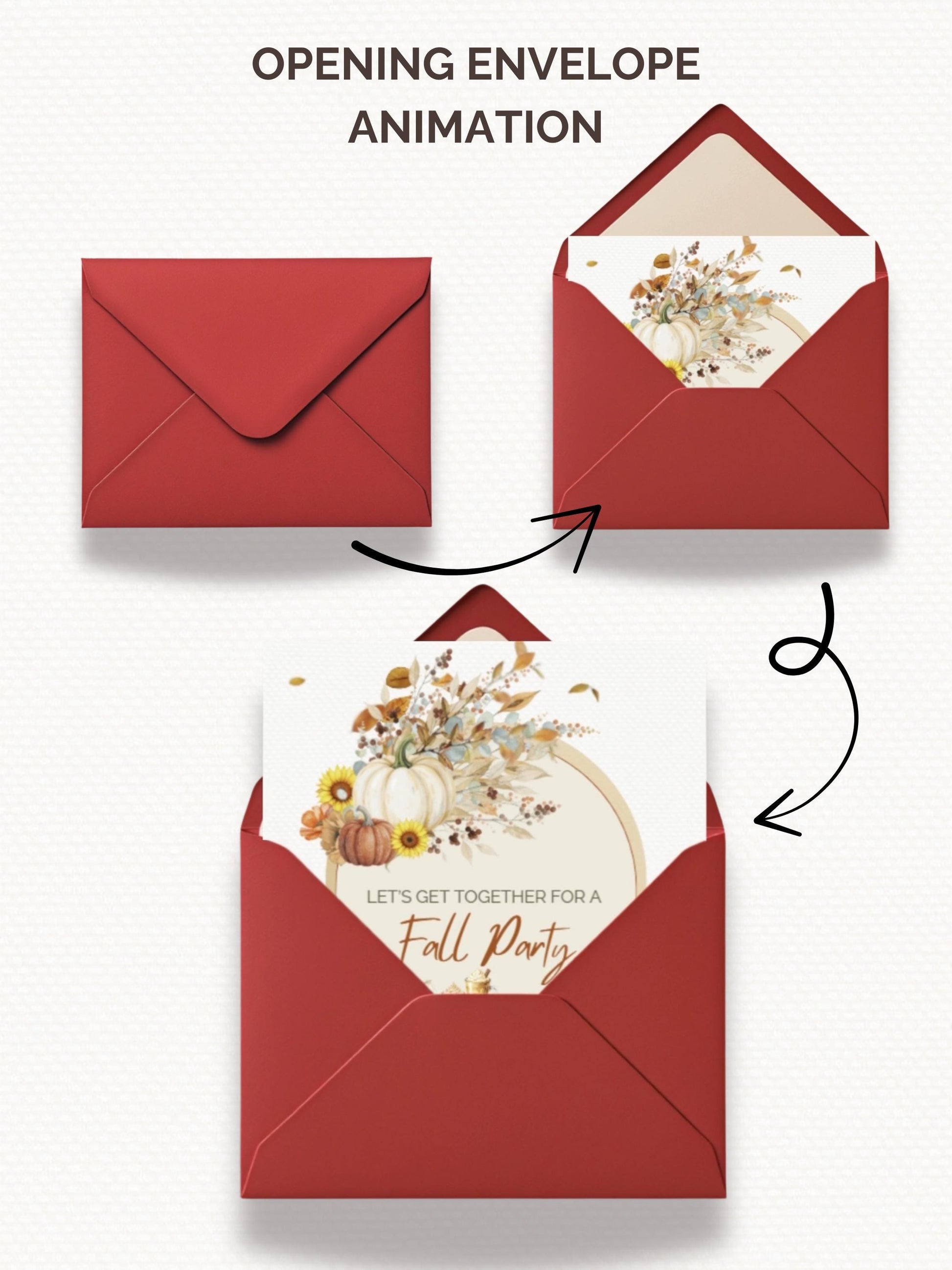 Animated Fall Party Invitation: Autumn Pumpkin Digital Evite, Harvest Party (Canva Template, Instant Download)