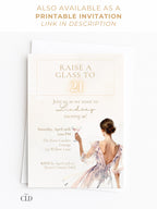 Animated 21st Birthday Invitation (Instant Download Editable Canva Template) Raise a Glass Champagne Theme Evite for WhatsApp or Text
