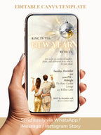 Animated New Year’s Eve Party Invitation (Instant Download Customizable Canva Template) Digital Ring In The Bells Hogmanay Countdown Evite