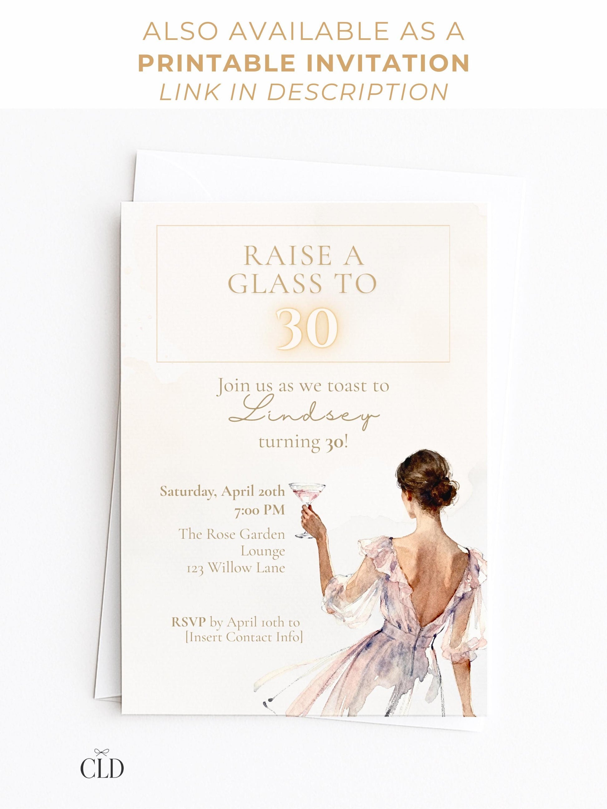 Animated 30th Birthday Invitation, Champagne Toast Digital Evite (Instant Download Editable Canva Template) Video Invite for WhatsApp/Text