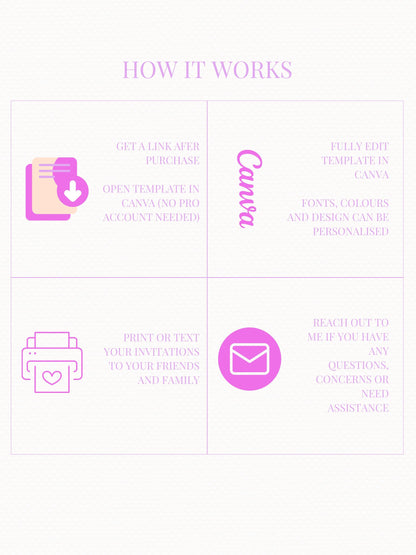 Editable K-Pop Birthday Invitation, Neon Purple Party Invite, Glam Makeup Theme (Instant Download Digital Download Printable Canva Template)