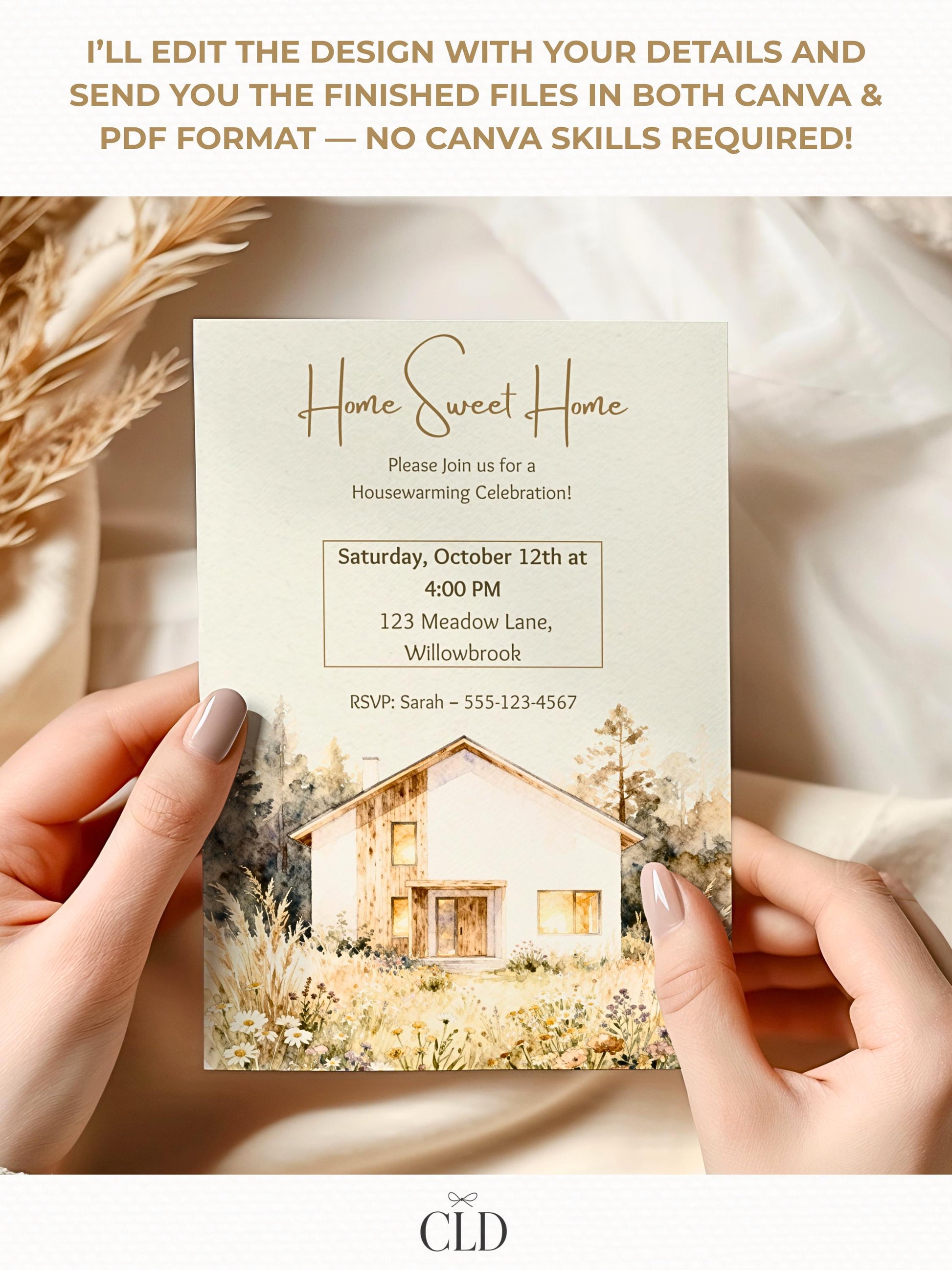 Custom Housewarming Invitation - Personalized Home Portrait Watercolor Invite - Unique Moving Party Announcement (Digital or Printable)