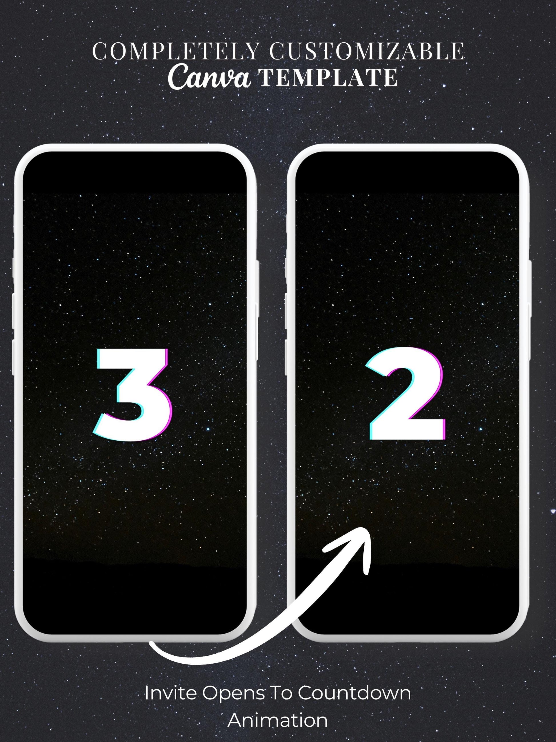 Animated Space 3rd Birthday Invitation - Rocket Ship Digital Evite Kid Birthday Party Video Invite Whatsapp(Instant Download Canva Template)