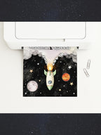 3rd Birthday Space Invitation - Digital Rocket Ship Kids Party Invite (Customizable Instant Download Canva Template) Watercolor Evite