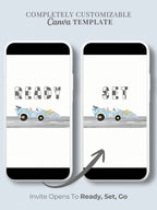 Animated Racing Car 2nd Birthday Invitation (Instant Download Editable Canva Template) Custom Digital Video Evite for Boy’s Party