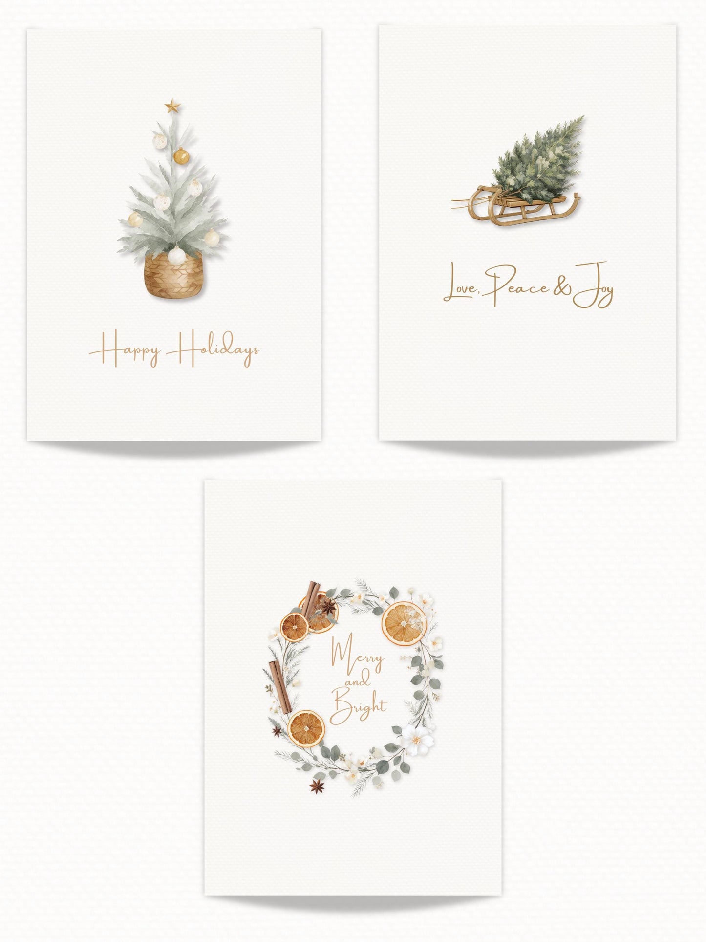 Christmas Card Bundle with Newsletter - 6 Editable Canva Templates, Printable or Digital Holiday Cards with Family Photo Update