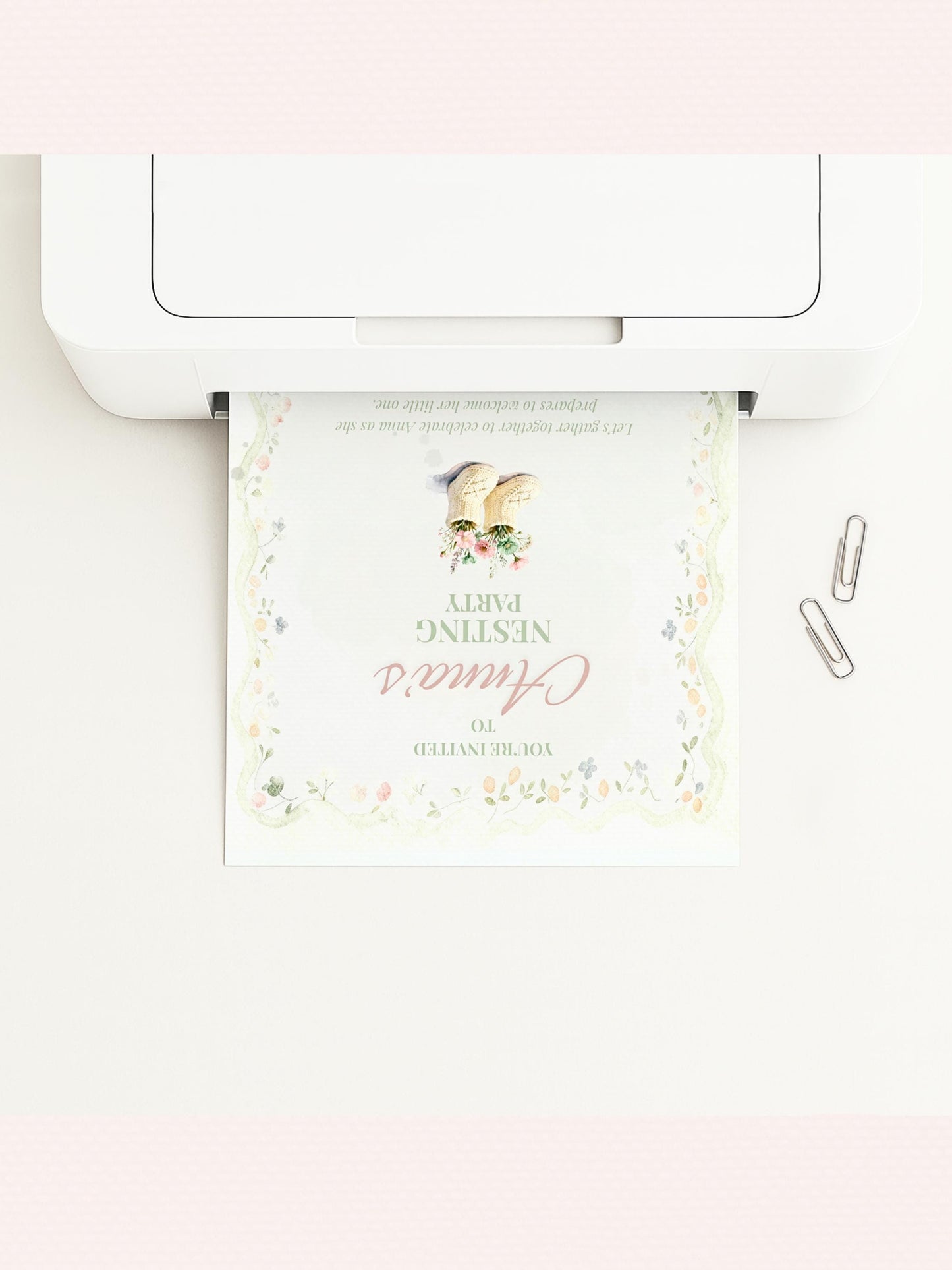 Nesting Party Invitation-Baby Shower Invite (Instant Download Editable Canva Template) Custom Printable Digital Newborn Arrival Evite