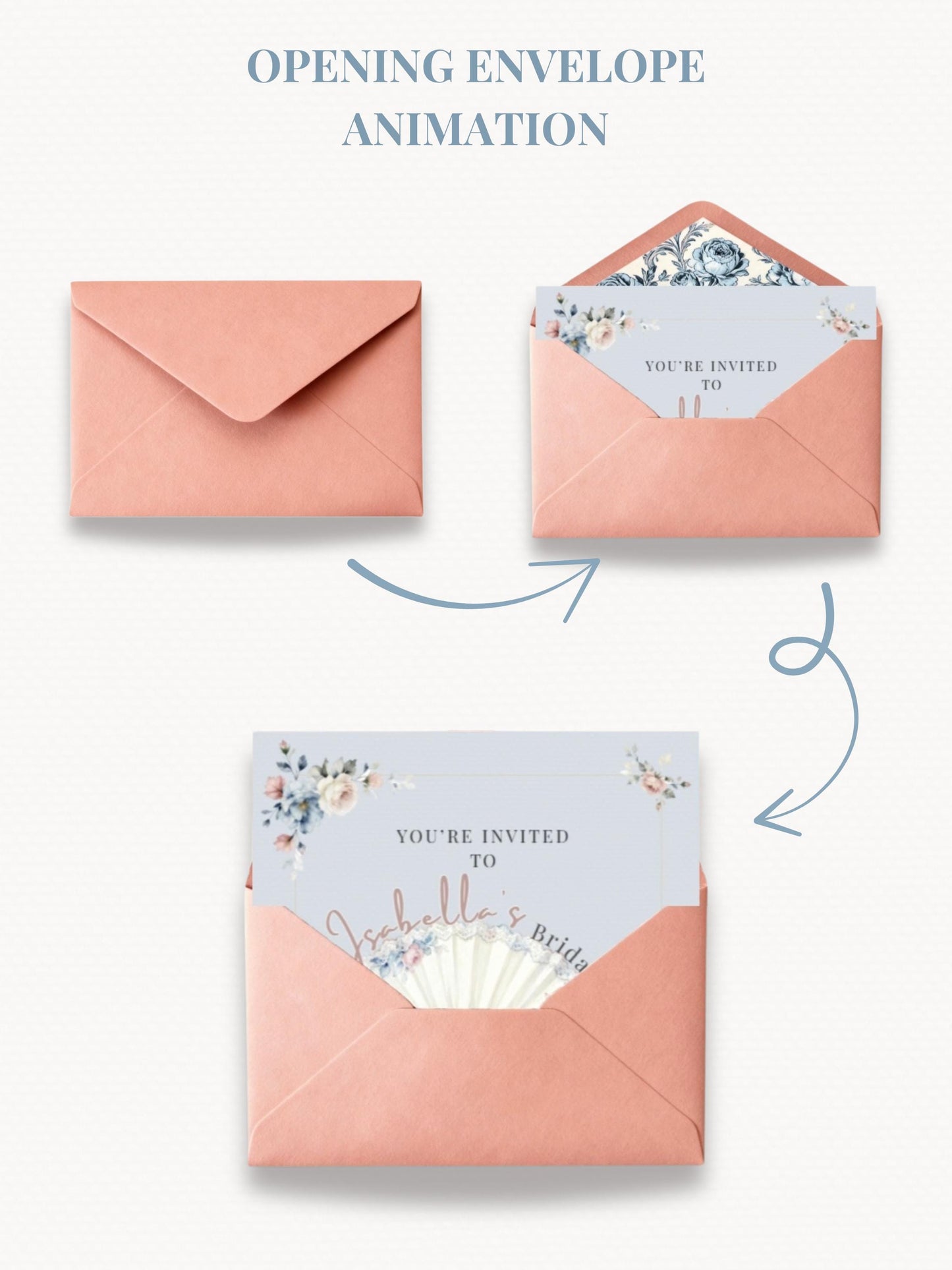 Animated Rococo Bridal Shower Evite-Wedding Luncheon, Bachelorette Hen Party Invitation (Instant Download Editable Canva Template Invite)