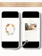 Animated Christmas Card - Digital Family Newsletter with Music (Instant Download Customizable Canva Template) Orange Wreath Holiday Evite